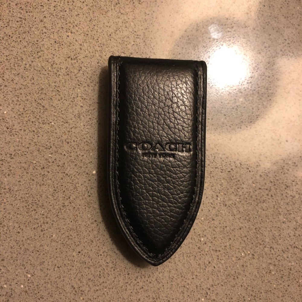 Men’s Black Coach Money Clip